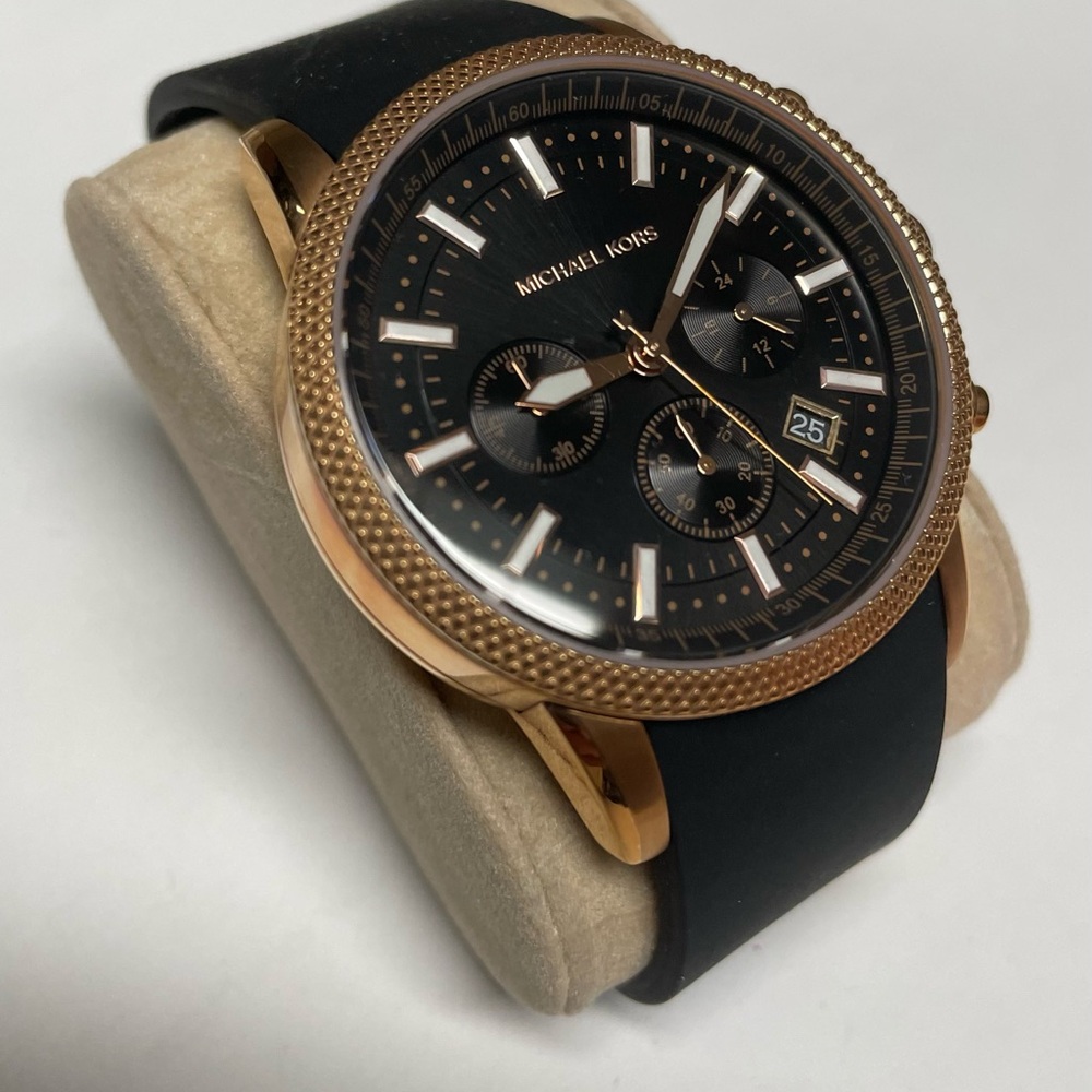 Michael Kors Black and Gold Chronograph Watch MK-8244